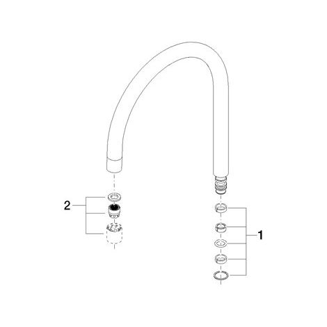 Dornbracht 90282222502-08 Bec de robinet Pièces de rechange