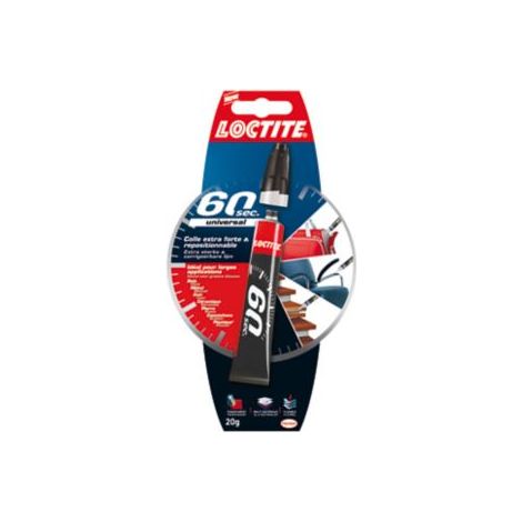 Loctite 60 Secondes - Colle multi-usages tous matériaux séchant en 60 secondes- Formule gel flexible - tube 20 gr