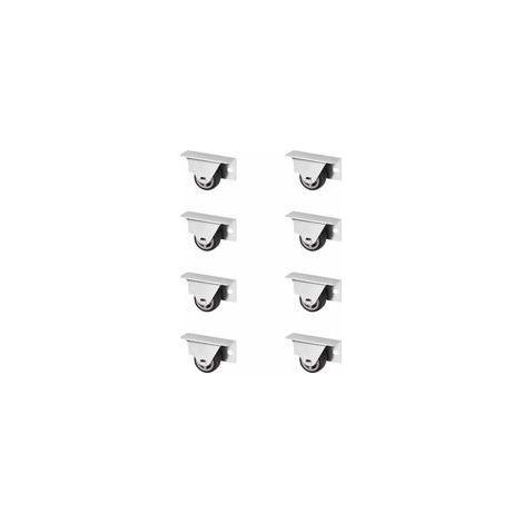 Lot de 8 Roulettes caissons TRIER (Ø 30 mm, pour montage latéral, gris foncé) roulette fixe Idéale pour les caissons de lit et les tiroirs au sol (1/5)