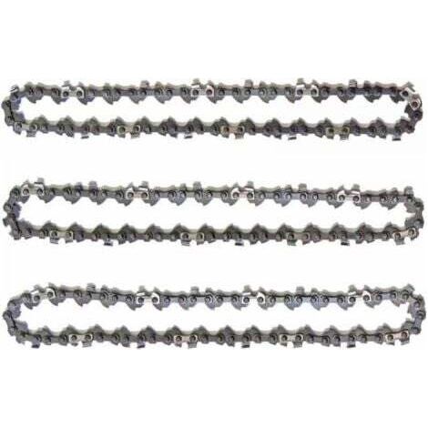 Lot de 3 Chaînes d'Élagueuse sur Perche pour Guide-Chaîne de 10" (25 cm), 40 Maillons d'Entraînement, Faible Rebond, Compatibles avec Black & Decker, Ryobi, Ferrex, Primaster et autres TRIMEC