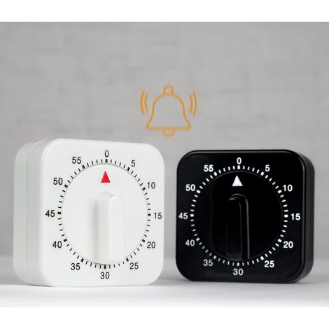 Lot de 2 minuteurs mécaniques carrés 60 minutes pour cuisine et pâtisserie (1/4)