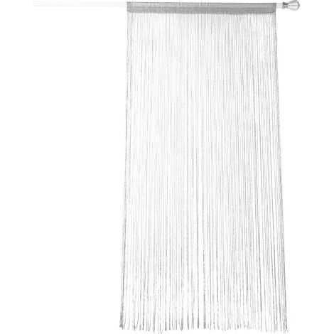 Rideau En Chaîne À Glands - Polyester Durable Pour Chambre Et Café - Gris Argenté - 1 Pièce (1/5)