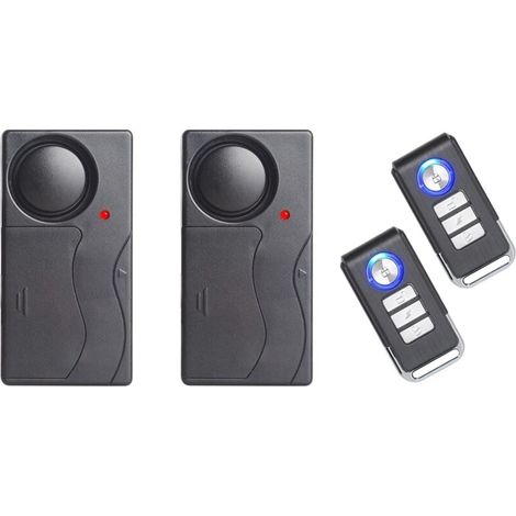 2er-Pack Diebstahlalarmanlage, hochempfindlicher, einstellbarer Bewegungsmelder, Einbruchschutzsystem (110 dB) für Türen, Fenster, Fahrräder und Motorräder (1/4)