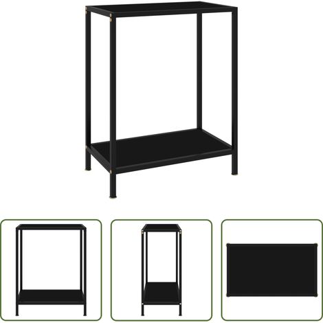 Beistelltisch - Konsolentisch Schwarz 60x35x75 cm Hartglas (1/5)