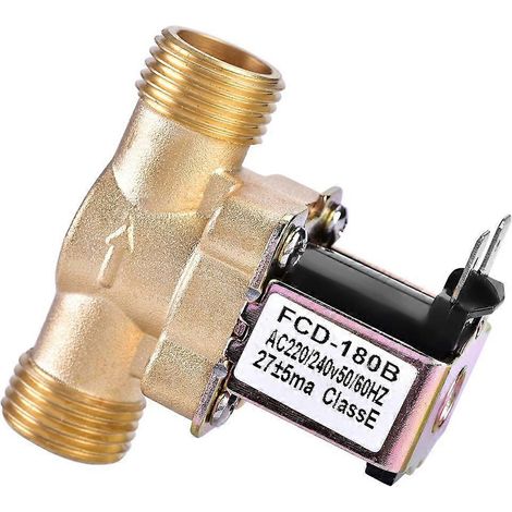 Électrovanne électrique en laiton 1/2 pouce AC 220 V normalement fermée pour pompe industrielle de fluides (1/5)