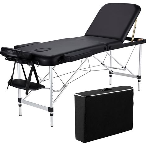 Homevive Camilla Masaje Plegable de 3 Zonas 213x82x(67.5-89) cm Portátil Cama Masaje Estetica con Bolsa de Transporte Altura Ajustable Apoyacabezas Desmontables para Tatuaje (1/5)