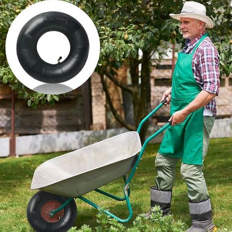 Set of Wheelbarrow Inner Tubes, Inner Tube 4.10/3.50-4 Replacement Tyre for Pneumatic Wheel with Load Capacity, Curved Valve Stem for Wheelbarrow, Mower (1/3)