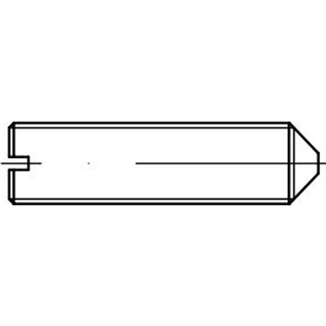 Reidl ISO 7434 Gewindestift M4x6, mit Schlitz/Spitze, A 4 blank