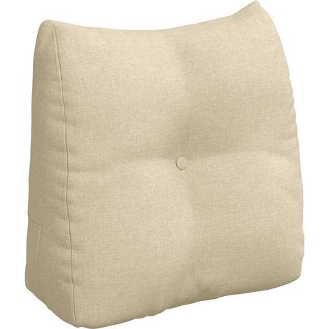 Rücken Kissen Creme 45 x 24 x 50 cm Stoff vidaXL