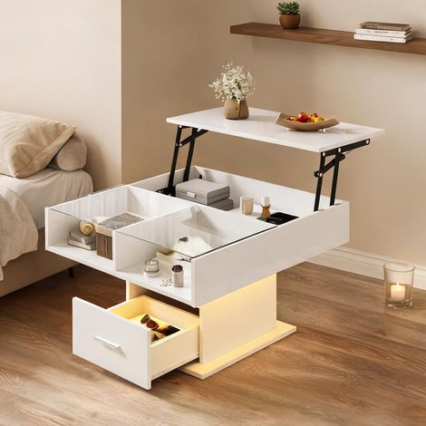 Table basse en panneau de particules 78 x 78 x 45 cm (1/5)