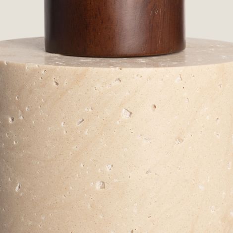 Pendelleuchte Travertin und Holz Enzo Beige ø12 cm (1/5)