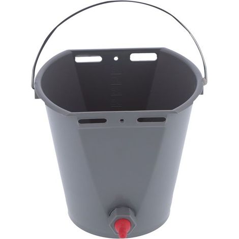 Seau d'alimentation en plastique de 8 L avec tétines et clapets anti-retour, équipement d'alimentation pour bétail (agneaux) (1/5)