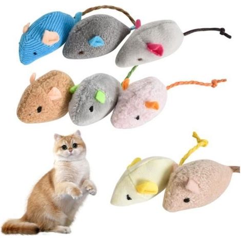 Jouet en Peluche - Non spécifié - Lot de 8 Souris - Herbe à Chat - 8 Couleurs - Durable et Résistant (1/4)