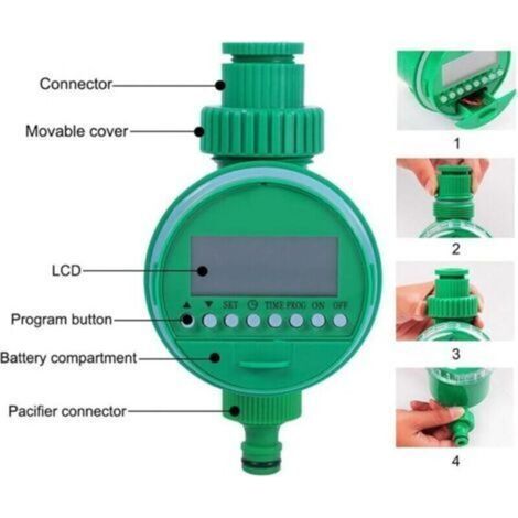 ALLIANDIS Bewässerungsuhr, automatisches Gartenbewässerungssystem, wasserdichter Bewässerungsregler mit LCD-Display für Pflanzen, Rasen, Garten und Gemüsegarten (1/5)