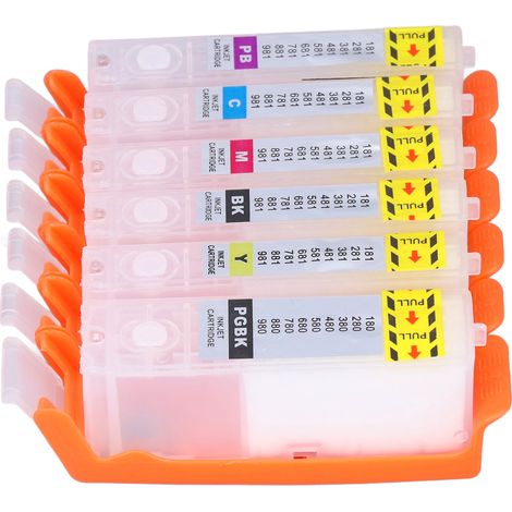 Cartouches d'encre 6 couleurs recharge compatible PIXMA TS705 TR7550, boîtier d'impression jet d'encre, accessoires imprimante, kit de remplacement (1/5)