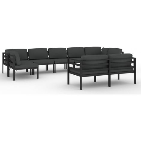 Maison Exclusive - 9-tlg. Garten-Lounge-Set mit Kissen Aluminium