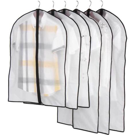 Lntyq housses à vêtements transparentes anti-mites, housses à vêtements anti-mites, ensemble de housses pour vêtements anti-poussière, parfaites pour protéger les vêtements et les chemises dans l'armo