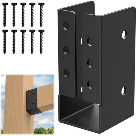 Soportes de viga ocultos - 8 piezas de 2"x4" con acabado exterior y bridas ocultas - Acero Q235B - Soportes de viga ocultos con recubrimiento de polvo para (1/4)