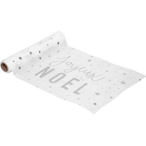 Stoff Frohe Weihnachten rot bedruckt silber 28x500cm - Feeric lights & christmas