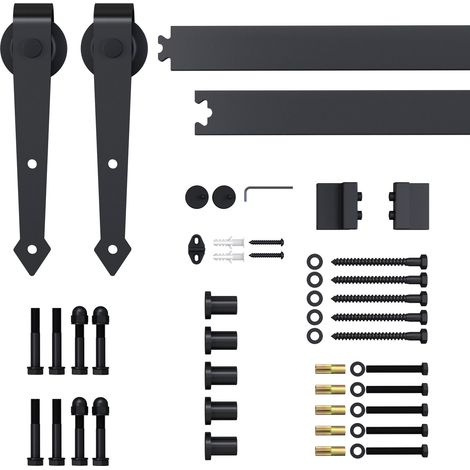 Kit Porte Coulissante Granero 200cm, Herraje Tipo Flecha, Noir