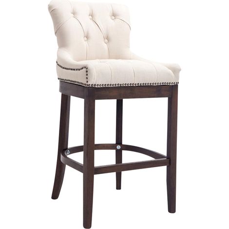 Sgabello da bar Lakewood con seduta in tessuto legno crema 100005060