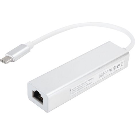 Adaptateur USB-C vers Ethernet Gigabit RJ45 avec Hub 3 Ports USB 3.0 (1/5)