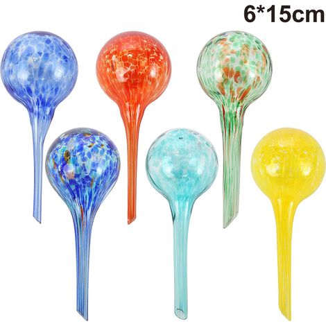 Boule D Arrosage - Verre - Pour Plantes En Pot - 6 Pièces - 15 Cm (1/5)