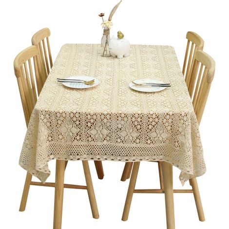 Bardusch - Nappe vintage dentelle au crochet, rectangulaire, mariage/banquet/décoration maison (1/5)