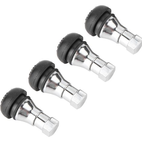 Kit de 4 bouchons de valve en alliage d'aluminium et caoutchouc pour roues et pneus sans chambre (1/5)