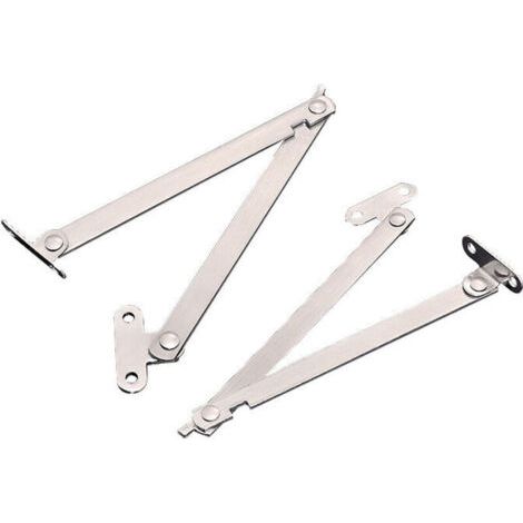 Bisagra para muebles, 4 piezas, bisagra de elevación metálica, soporte ajustable, bisagra plegable plateada para puertas, armarios y ventanas.