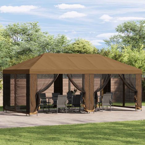 Gazebo de Jardín 6 x 3 m Beige Poliéster y Acero 190 (1/5)