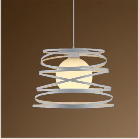 Blanc Rétro Industriel Lustre Edison Simplicité Vintage E27 Douille Plafonnier Suspension Cage en forme de Ressort (1/4)