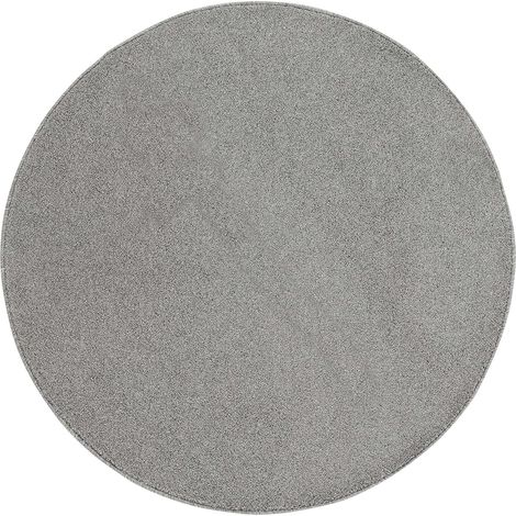 Tapis Rond uni de Salon Chambre Relax Sobre et Epuré (Gris clair - 120x120cm) (1/4)