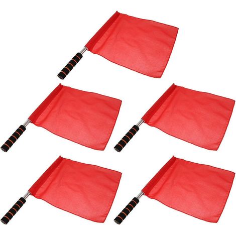 Ensemble de 5 pièces comprenant le drapeau de commandement de l'arbitre, le drapeau de signalisation routière et le drapeau de l'arbitre assistant. (1/5)