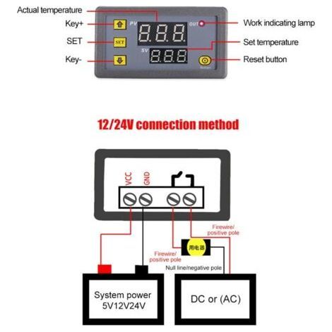 Module de Thermostat à affichage numérique, régulateur de température 3230, interrupteur de commande, Micro panneau de refroidissement et de chauffage (1/5)