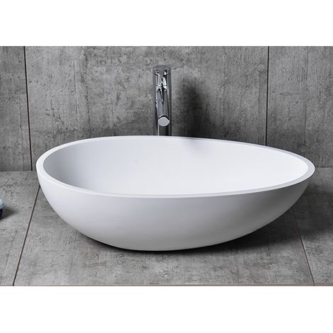 BERNSTEIN - Lavabo da appoggio TWA65 in fusione minerale (acrilico puro) - 60x35x16cm Bianco lucido, Con scarico Pop Up, Con coperchio bianco	Bianco (lucido), Con piletta Pop-Up, Con copertura supplem