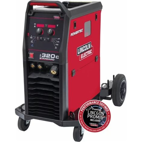 Lincoln Electric – Poste à souder inverter MIG-MAG 400V – Courant max 320A – Réglage 10-320A – Pour fil acier 0,6-2,4mm – Torche 4m incluse
