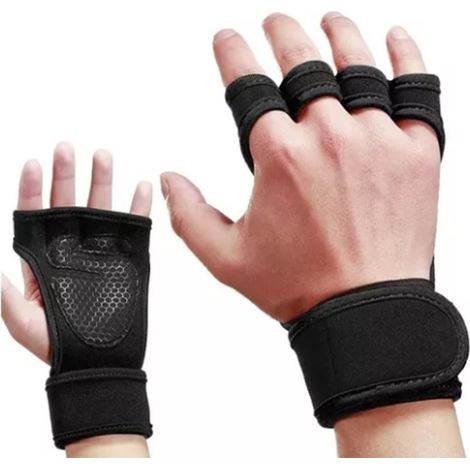 1 Paire de Gants d'Entraînement Noir Antidérapants avec Protection des Poignets pour la Musculation et le Fitness (1/5)