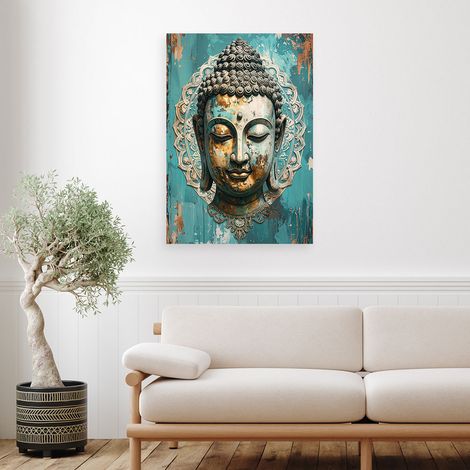 Wandbild Türkisfarbener Buddha Zen Spa Orient 40x60 (1/4)