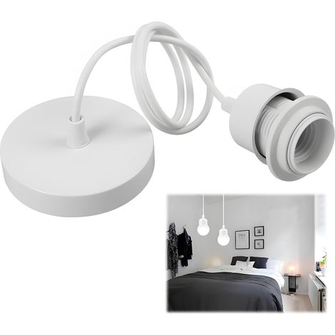 E27 Pendant Light Cable with 100 cm Cable, Ceiling Mount Included for Kitchen, Bar Cafe Lamp Easy Installation E27 (1/5)