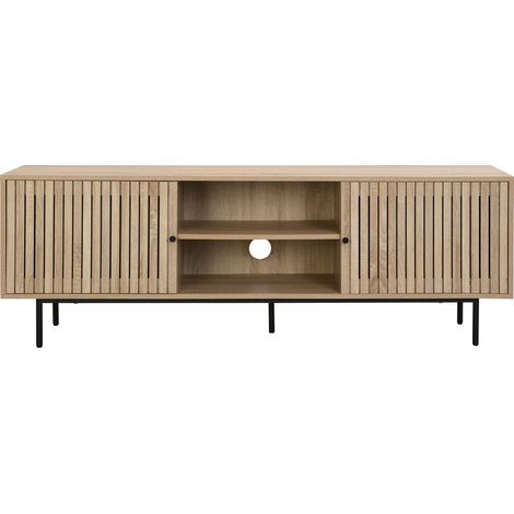 Meuble TV 2 portes couleur chêne 160 cm - Solna (1/5)