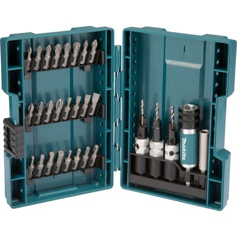 Makita – Bohrer-Bit-Set 29-teilig – Bits 25 mm für Hartholz und Stahlbeton – Inklusive Bithalter und Bohrer – Kunststoffbox