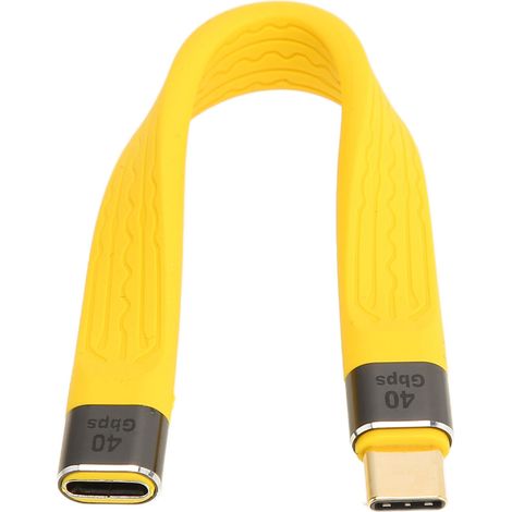 Câble USB-C court et flexible, type C mâle vers femelle, charge rapide PD 100 W 5 A, transfert de données 40 Gbit/s (1/5)