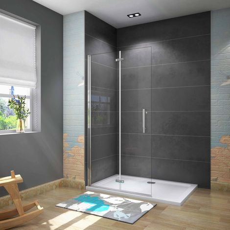 [PRODUIT D'OCCASION]AICA paroi de douche pliante 75x195cm  en 6mm verre anticalcaire paroi pivotante et pliante (1/5)