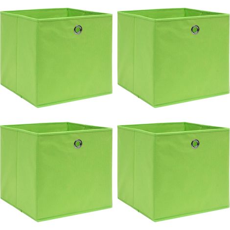 Boîtes de rangement 4 pcs Vert 32x32x32 cm Tissu