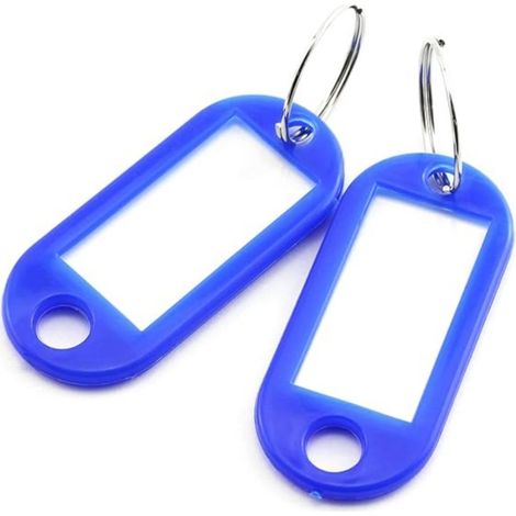 Personalisierte Schlüsselanhänger mit Text und Kontaktdaten – 15er-Pack – 50 x 22 mm