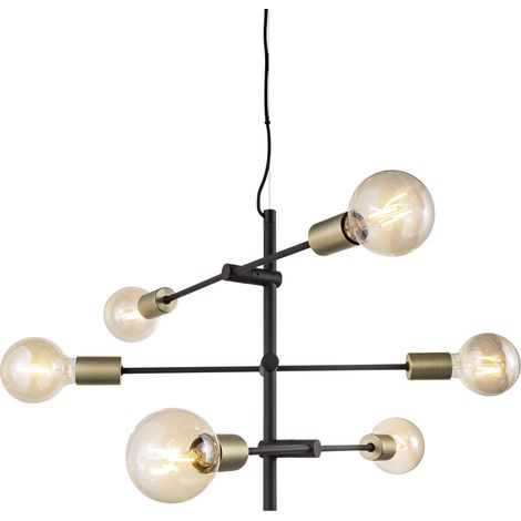 Suspension JOSEFINE 6-Spot Métal Noir, H.79 - IP20 - E27 /Nordlux Intérieur (1/5)