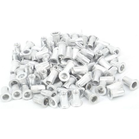 100 Aluminium-Flachkopf-Zugnietmuttern, Vertikal-Hardware-Zubehör WJ-30045M4 (1/5)