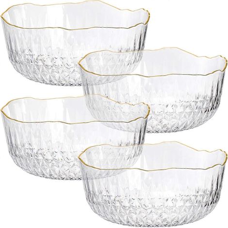Lot de 4 bols en plastique transparent compatibles avec les salades de fête, 70 onces (1/5)