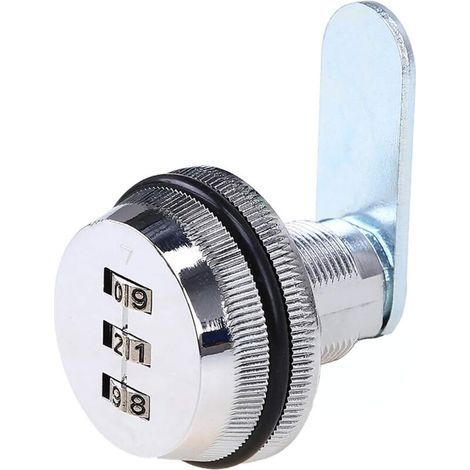 Codeschloss, mechanisches digitales Schubladen- und Schrankcodeschloss, 3-stelliger Zahlencode aus Zinklegierung für Schrank, Kommoden, Schublade, Briefkasten (0,5-10 mm) (1/3)